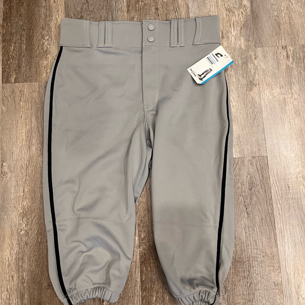 Champro Youth XL Loose Gray Black Piping Triple Crown Knicker Baseball Pants NWT
